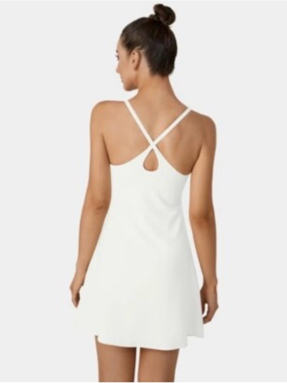 Elegant Cream Sleeveless Athletic Dress